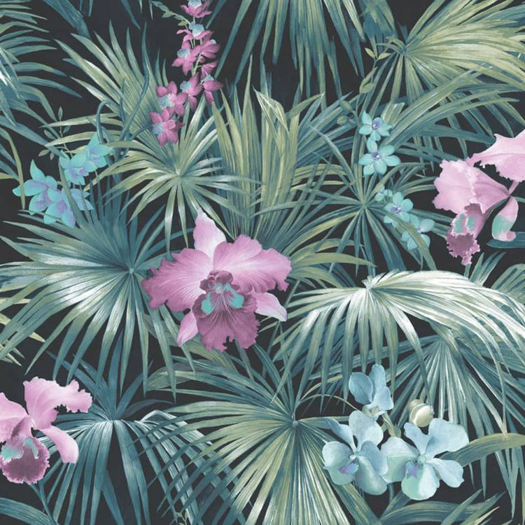 Mur nord NOORDWAND Fond d'écran des fleurs tropicales vertes