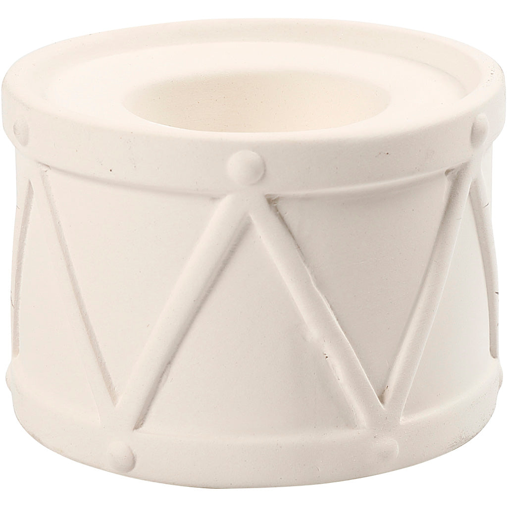 Bougeoir Creativ company, h : 6,6 cm, d 9,3 cm, diamètre du trou 2,2 + 4 cm, blanc, 2 pièces 1 boîte