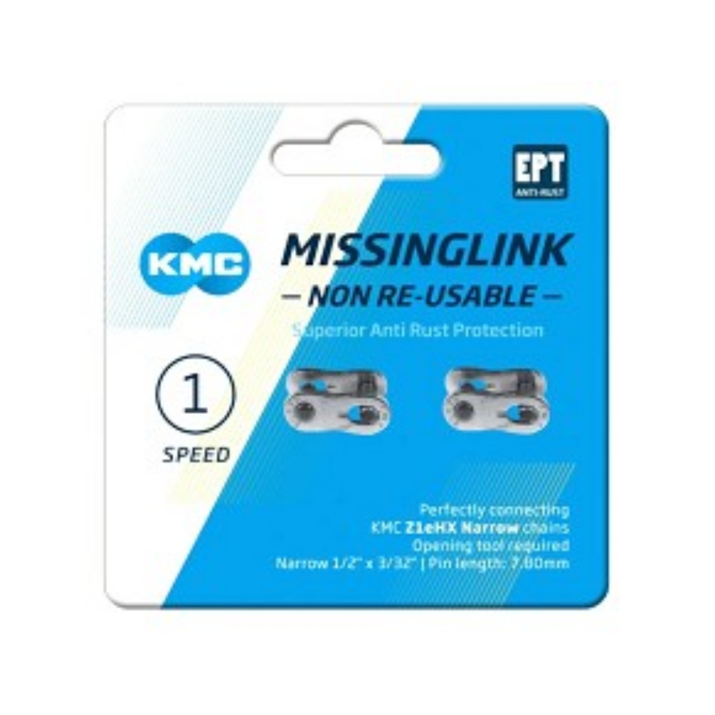 KMC Link Z1eHX NR Narrow EPT - 2m - Cadenas pour chaîne de vélo - Noir