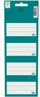Etiquettes scolaires autocollantes couleur Qc bleu-vert - lot de 16 pièces