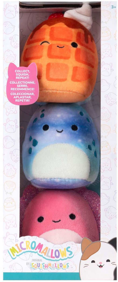 Micromallows en peluche 6,5 cm 3 pack Auggie, tisserand zinx