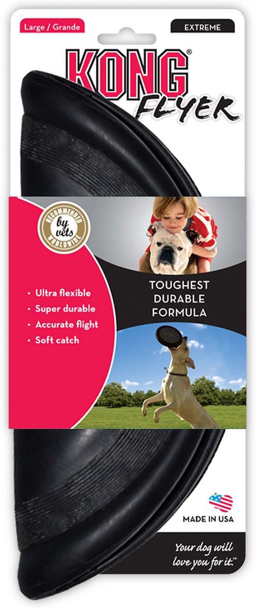Kong light toy flyer extreme - jouet pour chien - 29,8 cm - noir