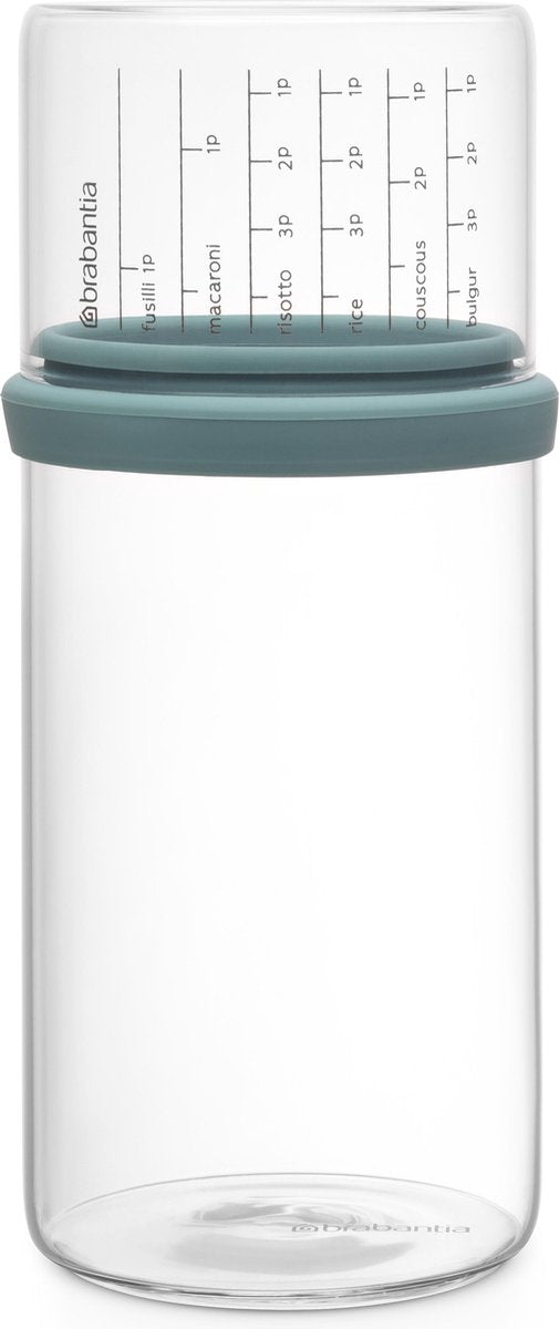 Pot de conservation en verre Brabantia avec verre doseur - 1 l - menthe