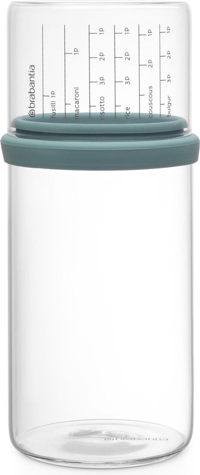 Pot de conservation en verre Brabantia avec verre doseur - 1 l - menthe