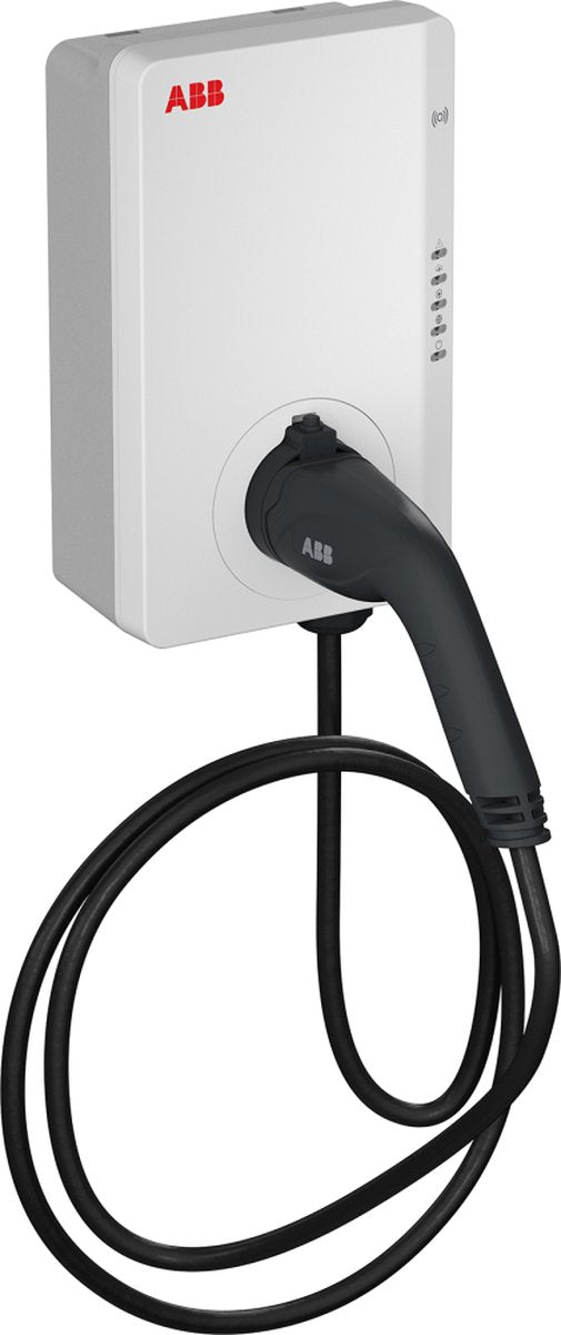Boîte murale Busch-jaeger abb terra | 11 kilowatts | 5 mètres de câble | lecteur de cartes rfid | application