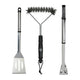 Interbosch flamecraft ensemble d'outils pour barbecue 3 pièces en acier inoxydable noir