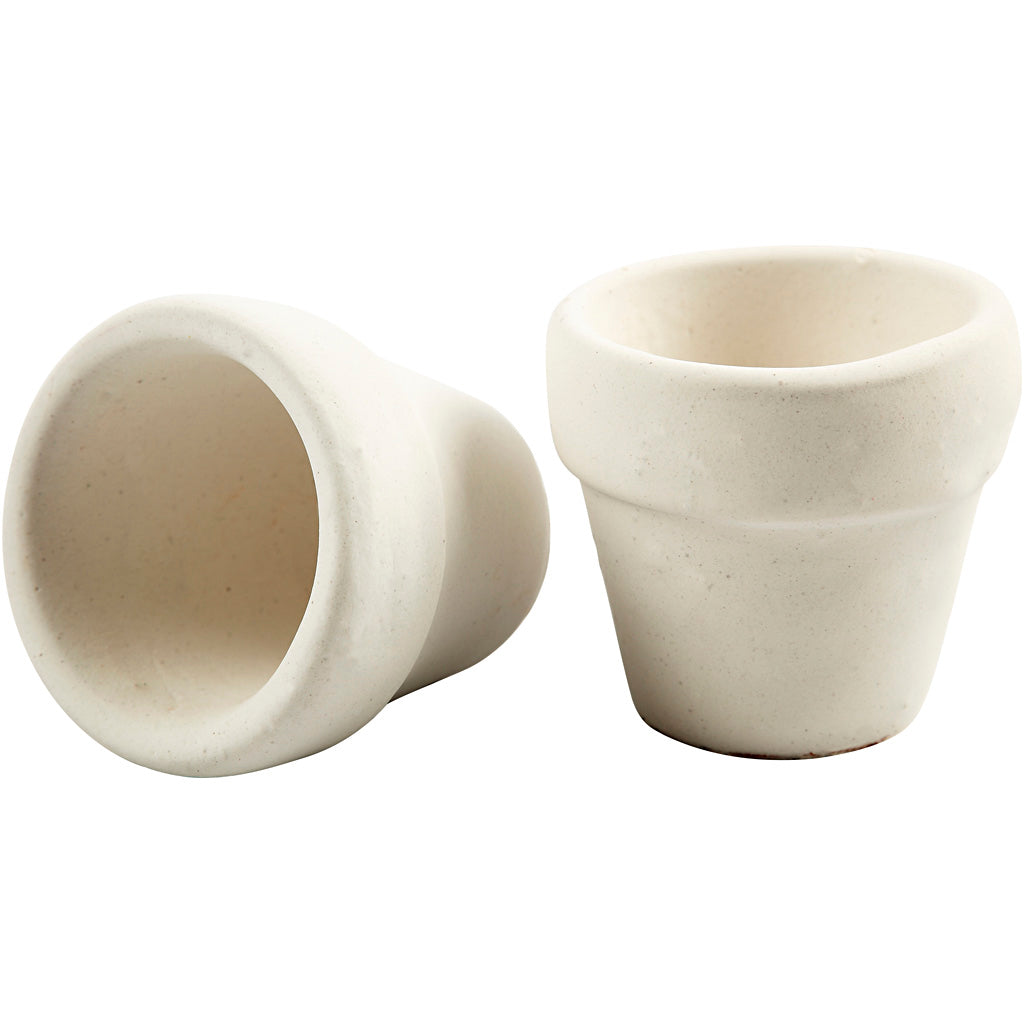 Pot de fleur Creativ company, h : 4,6 cm, d 5,2 cm, blanc, 6 pièces 1 boîte