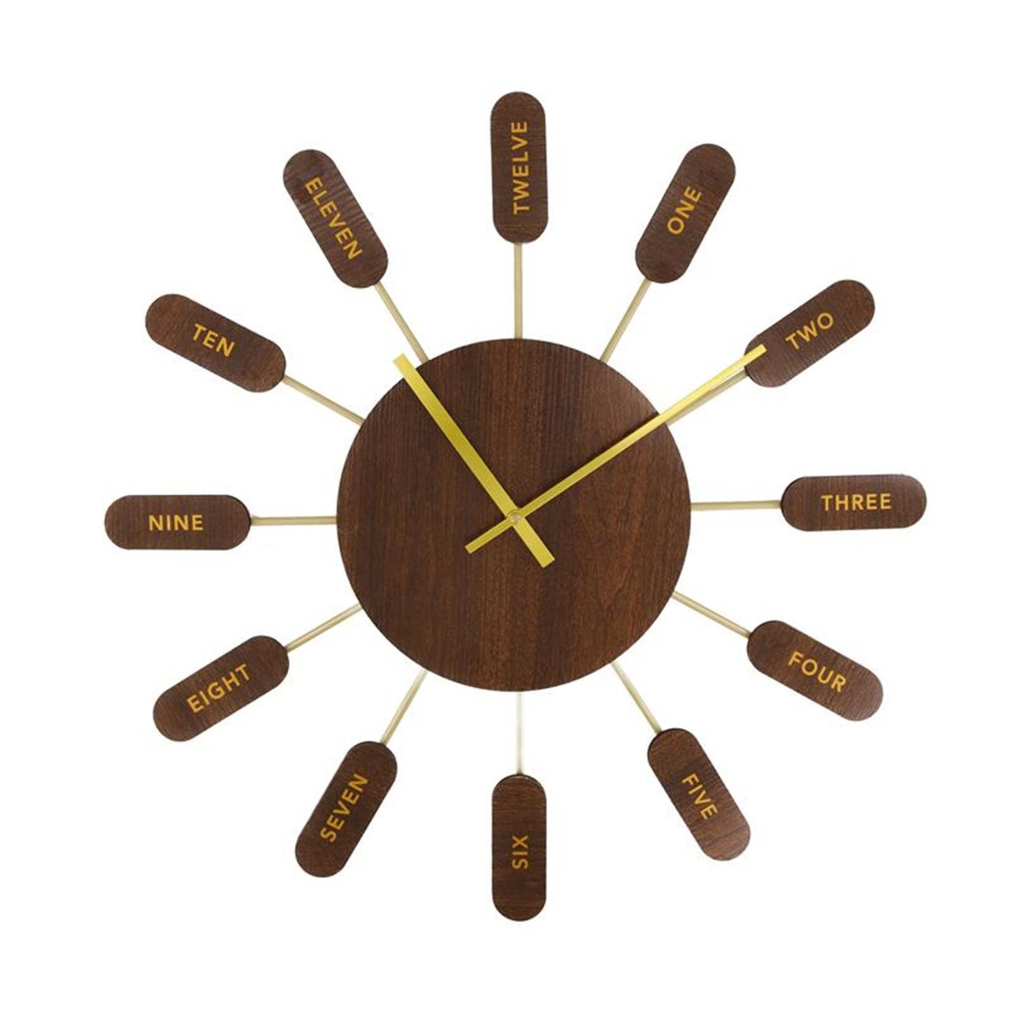 Natural collections horloge métal ø60x4cm marron