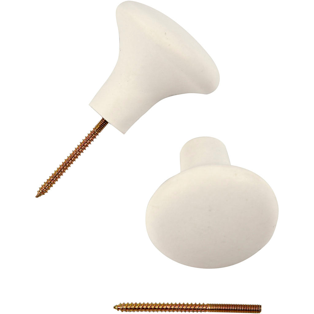 Crochet Creativ company, h : 5,1 cm, d 5,4 cm, blanc, 4 pièces 1 boîte