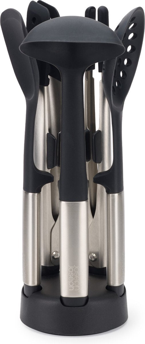 Joseph joseph - ustensiles de cuisine elevate fusion avec support 6 pièces - plastique - argent