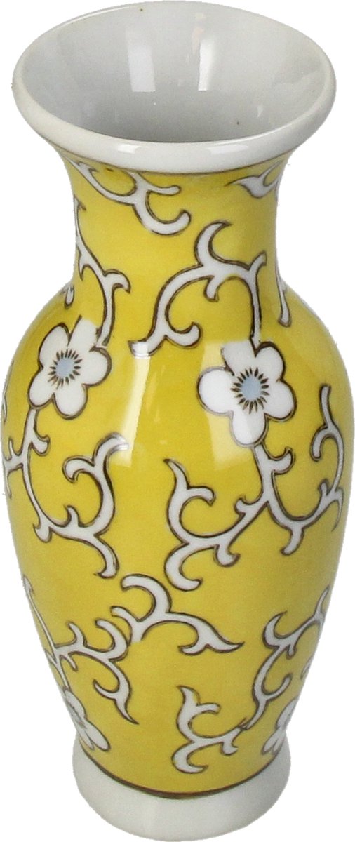 Vase collection Hd porcelaine jaune 8x8x18,5cm