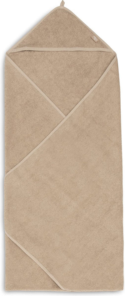 Jollein - cape de bain éponge 100x100cm - serviette bébé avec cape de bain, châle, poncho de bain - biscuit