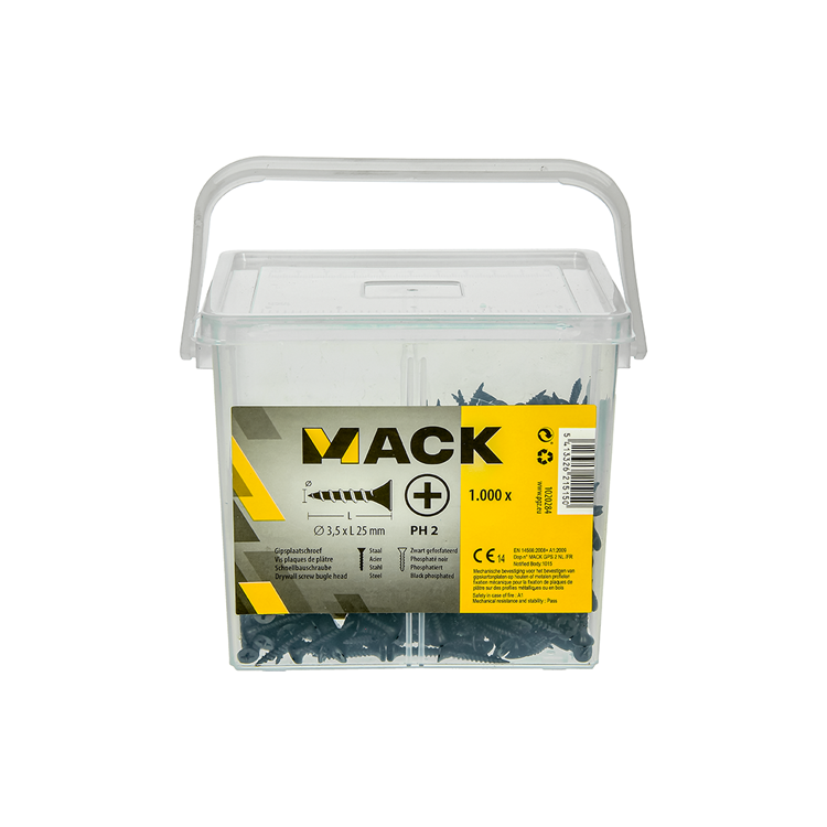 Mack 1020284 - boîte vis pour plaques de plâtre 3,5 x 25 mm 1000 pcs | 6 pièces