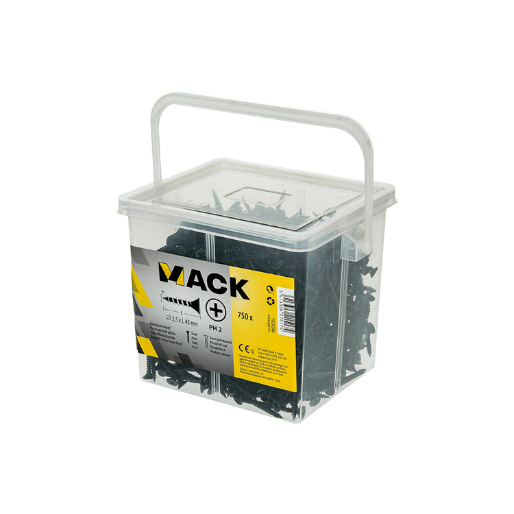 Mack 1020286 - boîte vis pour plaques de plâtre 3,5 x 45 mm 750 pcs | 6 pièces