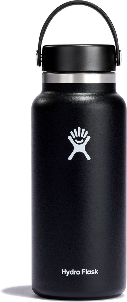 Gourde Hydro Flask à col large et bouchon flexible (946 ml) - noir