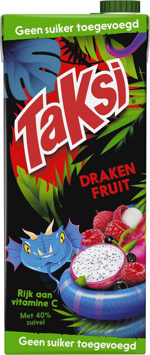 Fruit du dragon Taksi - boisson aux fruits à la framboise et au litchi - 8 x 1,5l