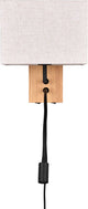 Applique Trio nilam avec liseuse - bois naturel - abat-jour écru