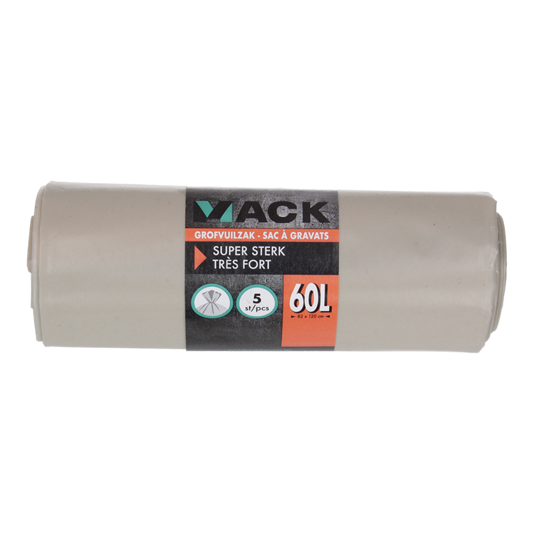 1054869 - sac poubelle encombrant 60l, LDPE transparent extra résistant, 5 pièces par rouleau | 10 pièces
