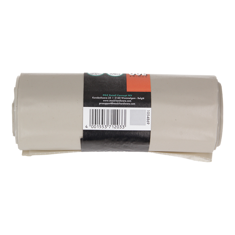 1054869 - sac poubelle encombrant 60l, LDPE transparent extra résistant, 5 pièces par rouleau | 10 pièces