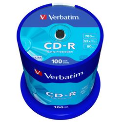 Axe de protection supplémentaire du CD-R 700 Mo verbatim 52x 80 min. 100 pièces