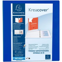 Classeur à anneaux de présentation bleu 4 anneaux 60 mm 600 feuilles largeur dos 9,0 cm