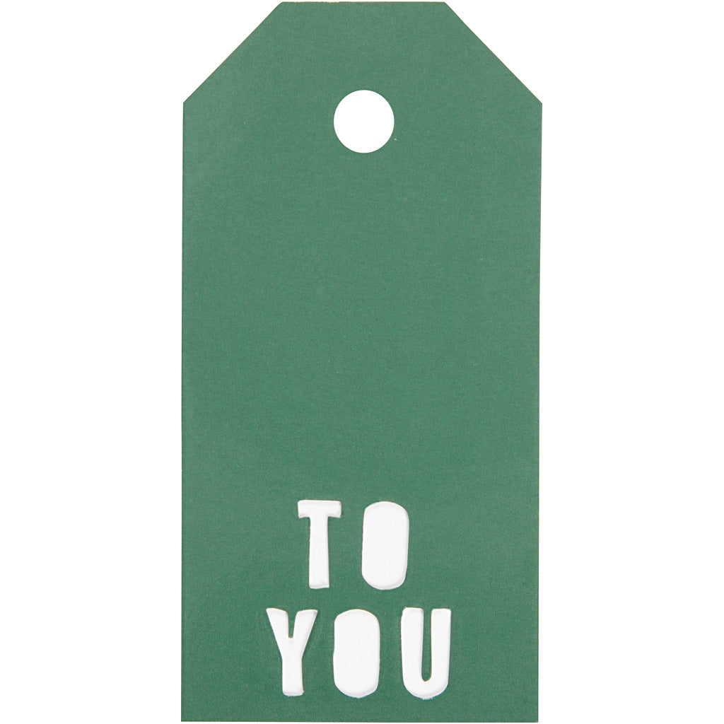 Étiquettes cadeaux Vivi Gade, à vous, dim. 5x10 cm, 300 g, vert, 15 pièces 1 boîte