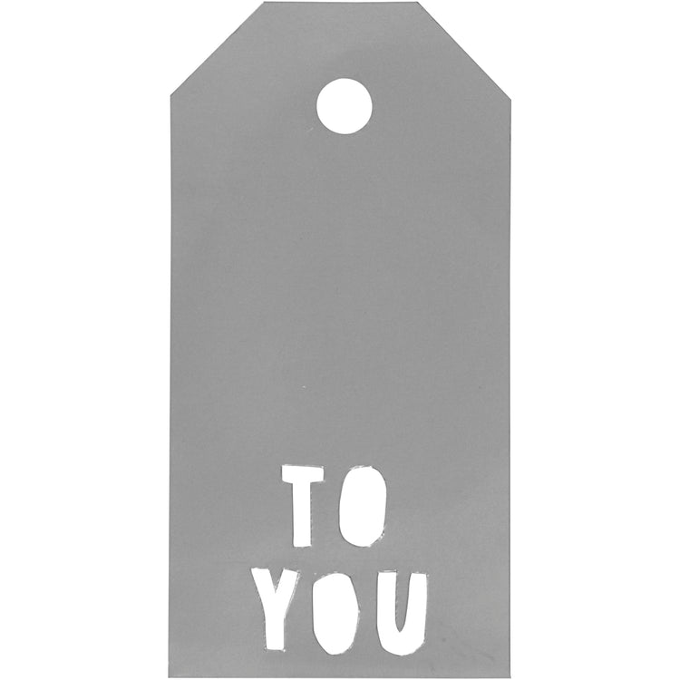 Étiquettes cadeaux Vivi Gade, à vous, dim. 5x10 cm, 300 g, argent, 15 pièces 1 boîte