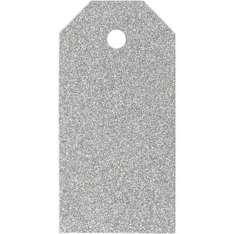 Étiquettes cadeaux Vivi Gade, dim. 5x10 cm, paillettes, 300 g, argent, 15 pièces 1 boîte