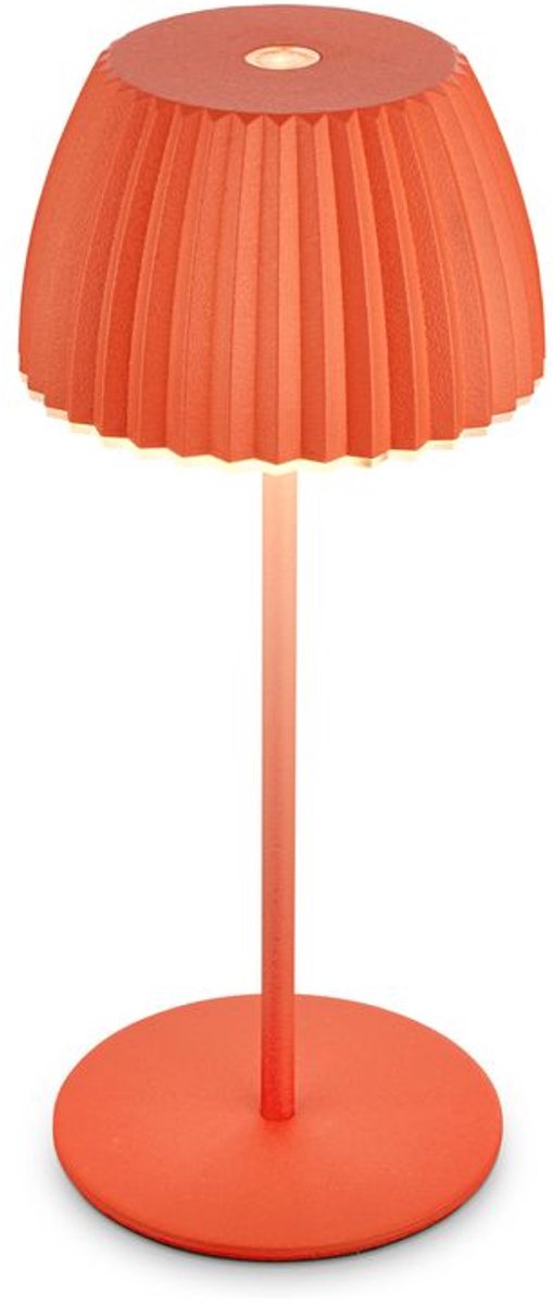 B.k.licht briloner champ mini - mini lampe de table rechargeable - lampe sans fil - dimmable au toucher - pour l'intérieur et l'extérieur - lauréat du prix du design allemand 2025 - orange - ø8,5 x 20cm