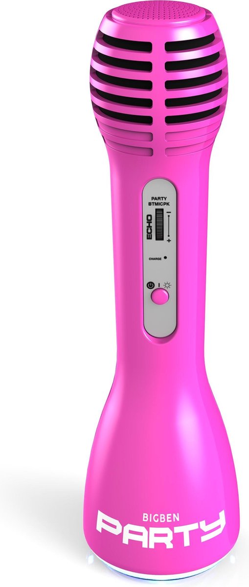 Microphone de fête Bigben - kit karaoké - bluetooth - rose