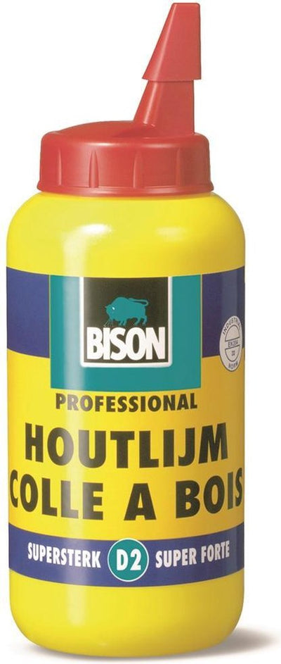 Bouteille de colle à bois originale Bison 750 grammes - colle à bois blanche de haute qualité, résistante à l'humidité, transparente au séchage, sans solvant, peut être peinte, d2, plus résistante que le bois