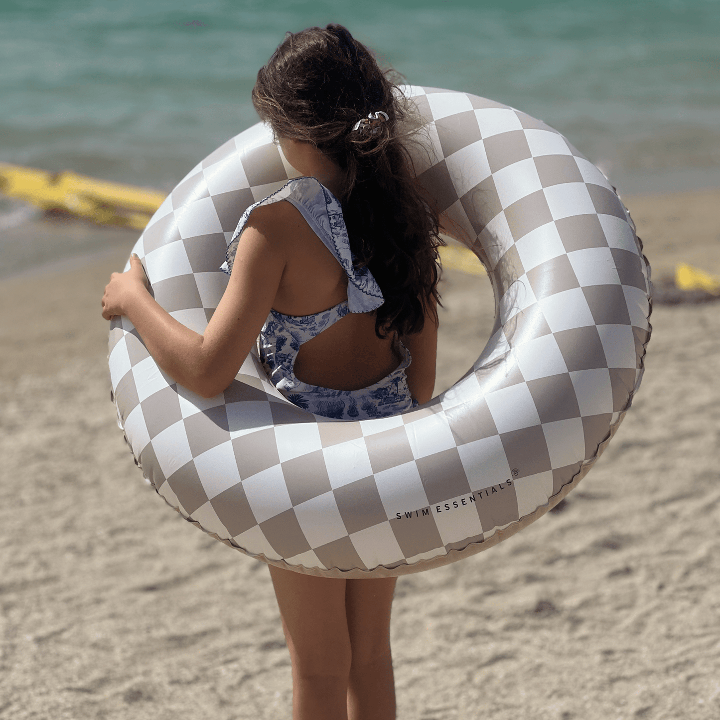 Checkmate Beige Swimband Ø 90 cm
