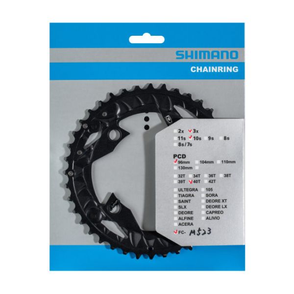 Shimano - chaîne Top 40T FC -MT500 FC -M523 pour protecteur de chaîne (AN) 10 vitesses - noir