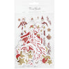 Etiquettes Vivi Gade, dim. 2,2x12,5 cm, or, rouge, blanc, 57 pièces 1 boîte