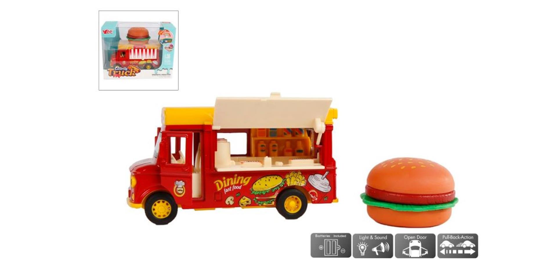 Food truck hamburger moulé sous pression avec son