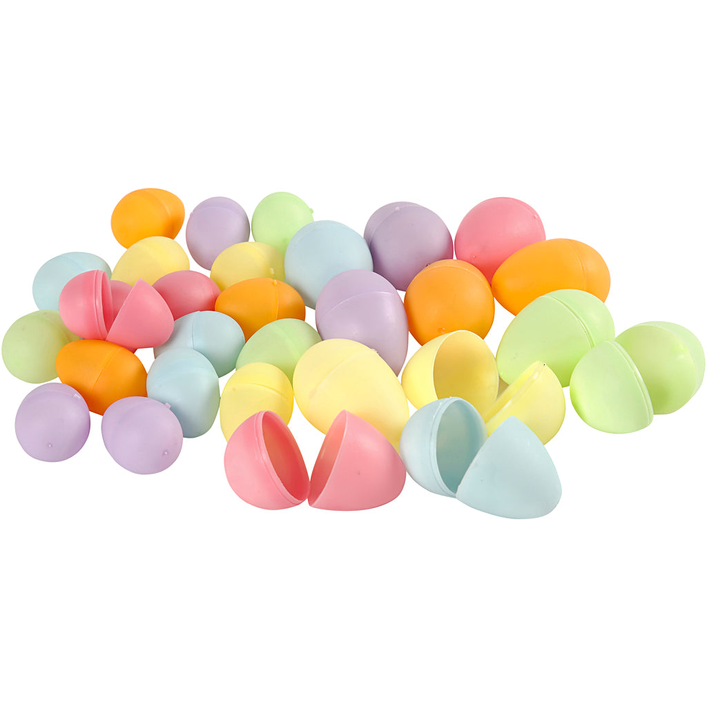 Oeufs Creativ company, h: 4,5+6 cm, d 3+4 cm, couleurs pastel, 180 pièces 1 boîte