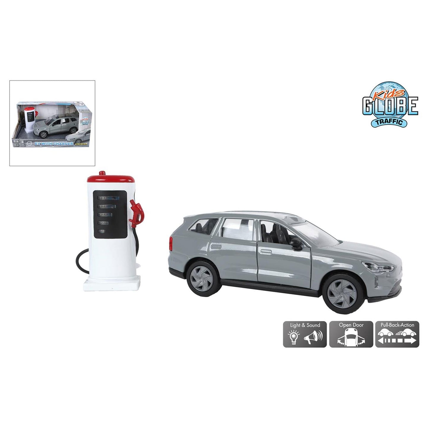 Kids Globe Volvo EX90 avec borne de recharge