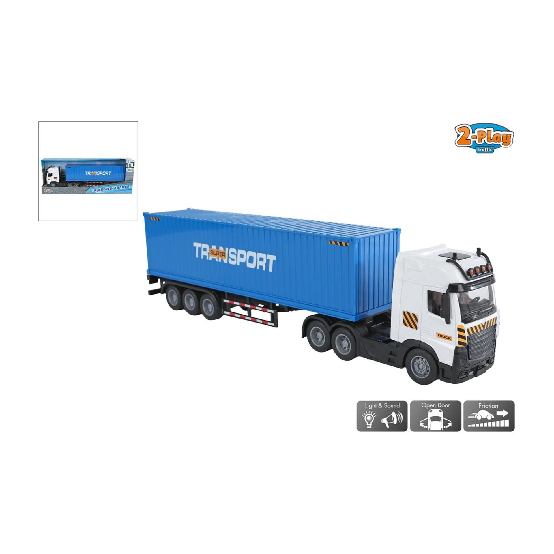 Camion à 2 jouets avec lumière de la bande-annonce et son 38 cm