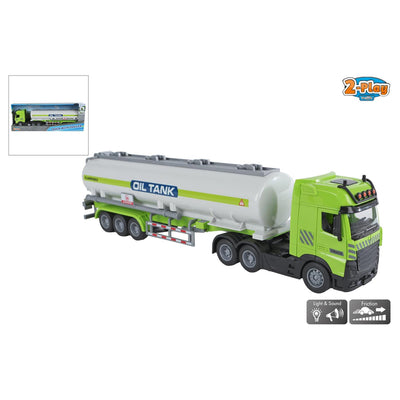 Camion à 2 jeux avec la lumière et le son de friction de remorque de réservoir