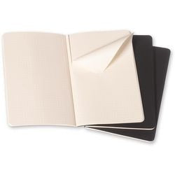 Carnet moleskine à carreaux noir 3 pièces