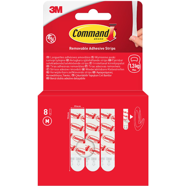 3m 1075985 - bandes adhésives command s 8pcs amovibles | 12 pièces