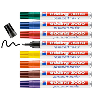 Stylo en feu feutre quantore Edding permanent 3000 autour de 1,5 à 3 mm, 10e.