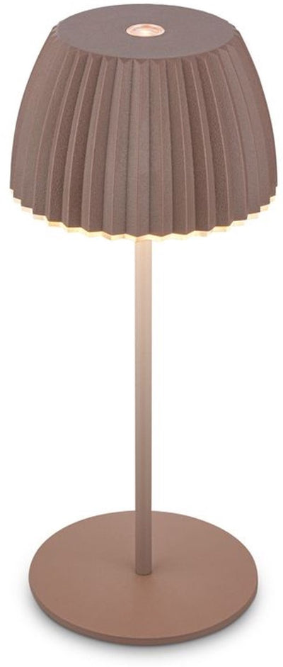 B.k.licht briloner champ mini - mini lampe de table rechargeable - lampe sans fil - dimmable au toucher - pour l'intérieur et l'extérieur - lauréat du prix du design allemand 2025 - marron - ø8,5 x 20cm