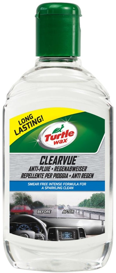 Répulsif anti-pluie Turtle Wax Clearvue - Vue dégagée - Repousse la pluie, la grêle et la neige - Le verre reste propre plus longtemps - 300 ml