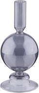Arti casa bougeoir pour bougie de dîner - bougeoir transparent - décoration de salon - ø8 x 18 cm - gris - verre