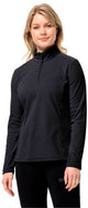 Veste polaire wolfskin taunus avec demi-fermeture éclair noir m femme