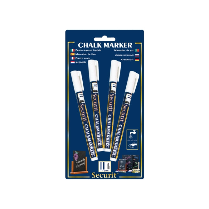 Marqueur à craie Quantore rond blanc 1-2mm, 4 pc