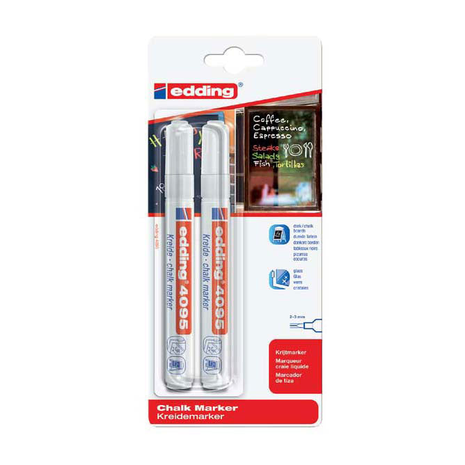 Quantore Chalk Marker Edding White, 2st.