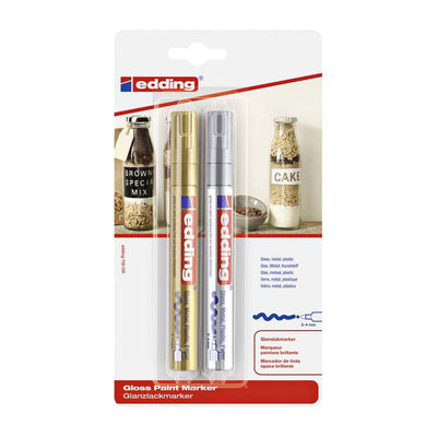 Quantore Felt -Tip Edding Lacquer Marker Gold and Silver