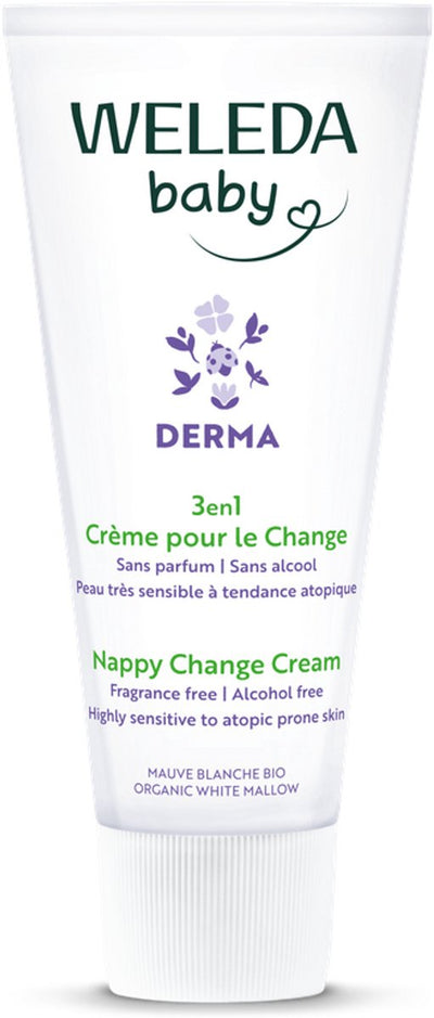 Weleda baby derma baume fesses 3 en 1 - pommade fesses - réduit les rougeurs restaure la peau irritée - protège de l'humidité - ingrédients 100% naturels - 50 ml